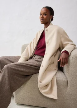 Wollmantel mit Strickbesatz|bonprix Sale