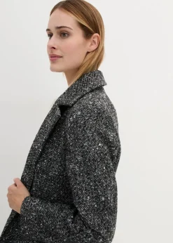 bonprix Bekleidung·Hosen|Jacken & Mäntel|Wollmantel mit Struktur schwarz