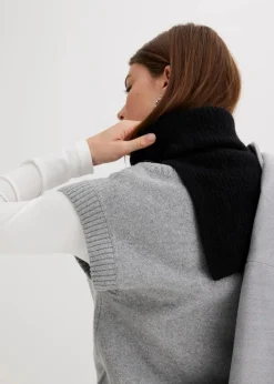 bonprix Schuhe & Accessoires In Spezialgrößen·Tücher & Ponchos|Schals & Tücher|Wollschlauchschal mit Alpaka schwarz