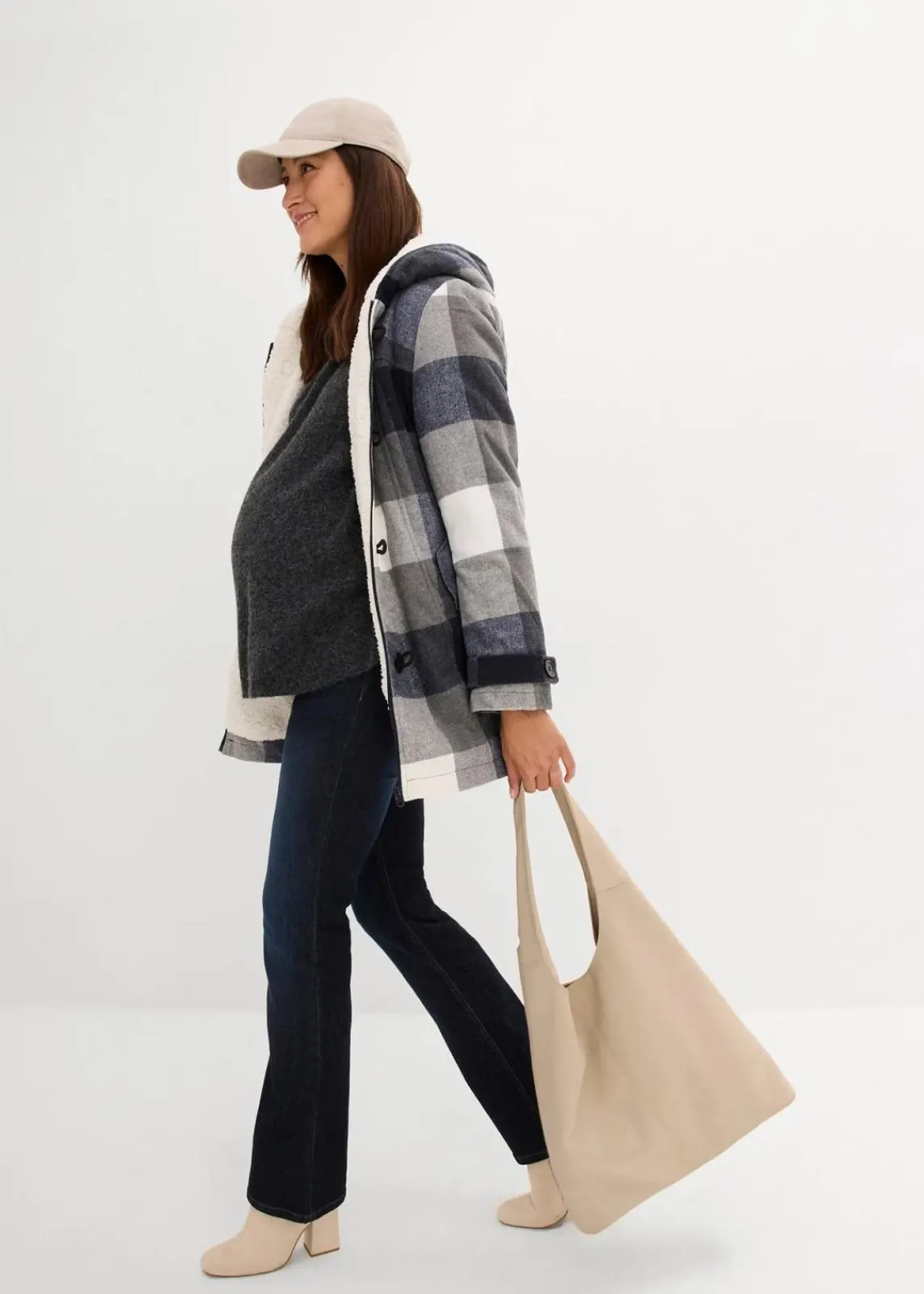 Woll-Umstandsjacke mit Teddyfutter / Tragejacke|bonprix Hot