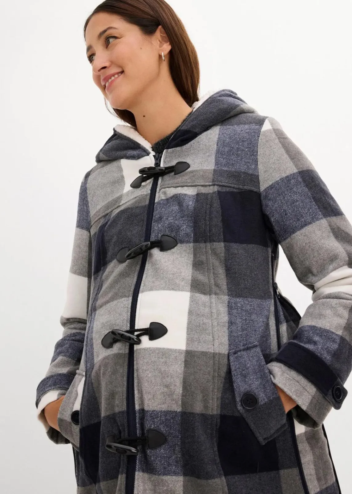 Woll-Umstandsjacke mit Teddyfutter / Tragejacke|bonprix Hot