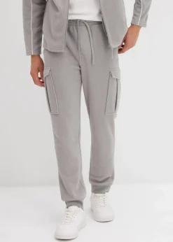 bonprix Große Größen|Outdoorbekleidung|wärmende Cargohose in Fleece-Qualität, Regular Fit schattengrau