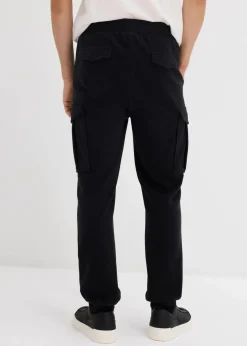 bonprix Sweat|Hosen|wärmende Cargohose in Fleece-Qualität, Regular Fit schwarz