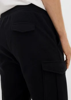 bonprix Sweat|Hosen|wärmende Cargohose in Fleece-Qualität, Regular Fit schwarz