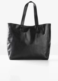 bonprix Taschen|Premium|XXL-Ledershopper schwarz