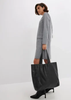 bonprix Taschen|Premium|XXL-Ledershopper schwarz