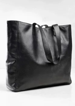 bonprix Taschen|Premium|XXL-Ledershopper schwarz