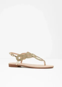 Zehenstegsandalen in Metallic-Optik|bonprix Clearance
