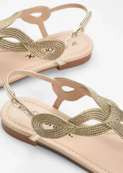 Zehenstegsandalen in Metallic-Optik|bonprix Clearance