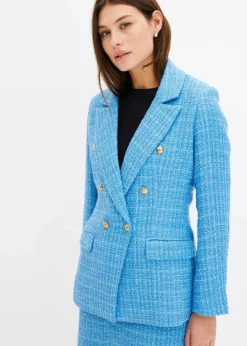 zweireihiger Bouclé-Blazer|bonprix Online